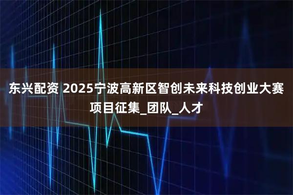 东兴配资 2025宁波高新区智创未来科技创业大赛项目征集_团队_人才